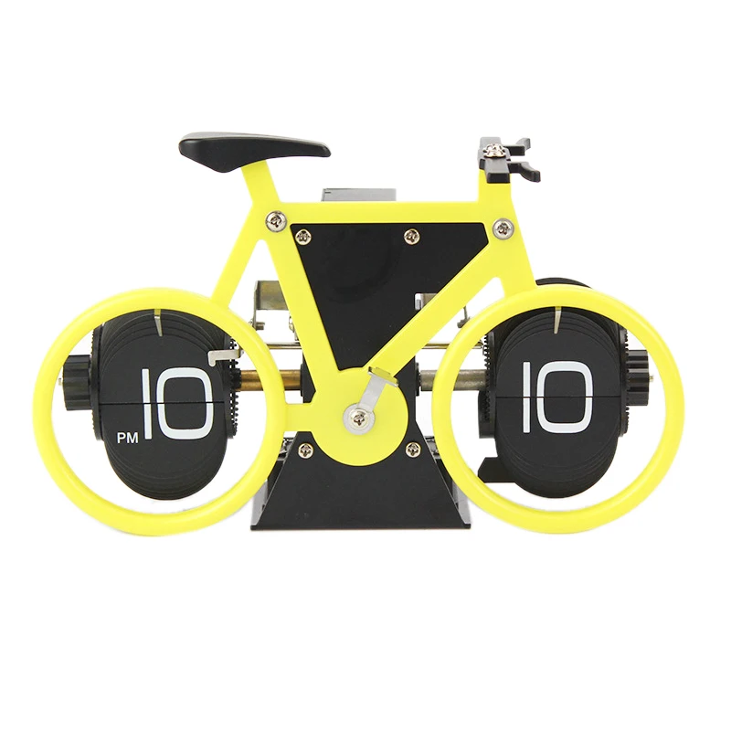 Creative Flip Clock Bicycle Shaped Clock Table Alarm Travel Clock Home Decorative
