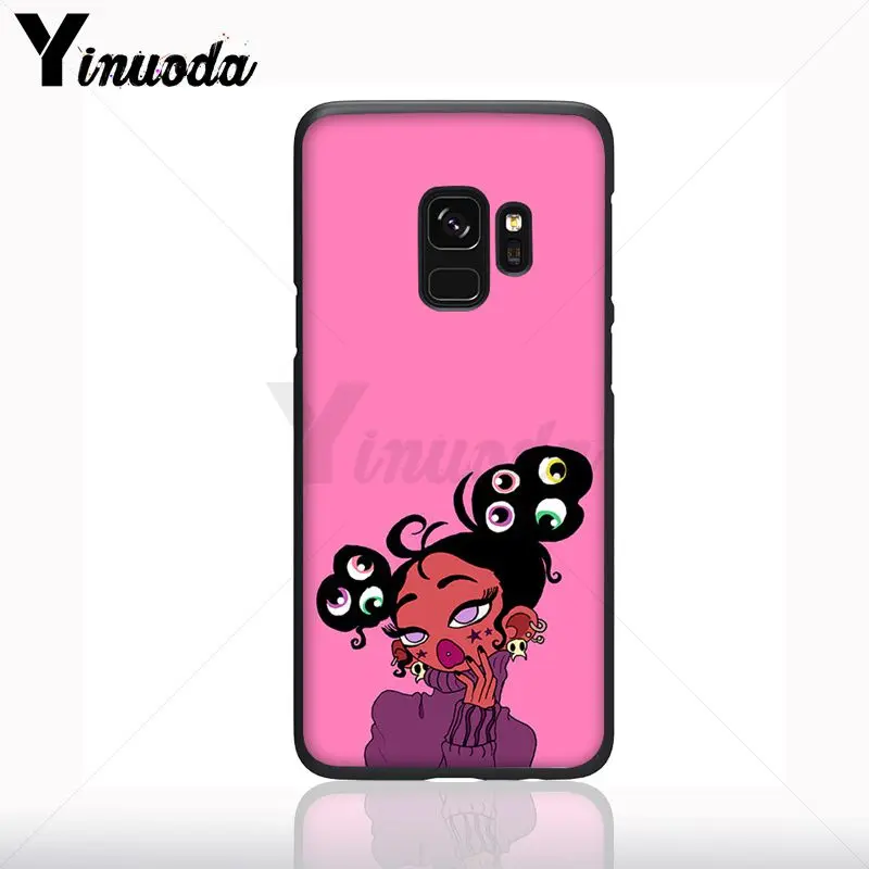 Melanin Poppin Gadis Hitam Hitam Lembut Ponsel Case untuk Samsung Galaxy S10plus S9 S8plus S10e A50 A70 A10 Ponsel
