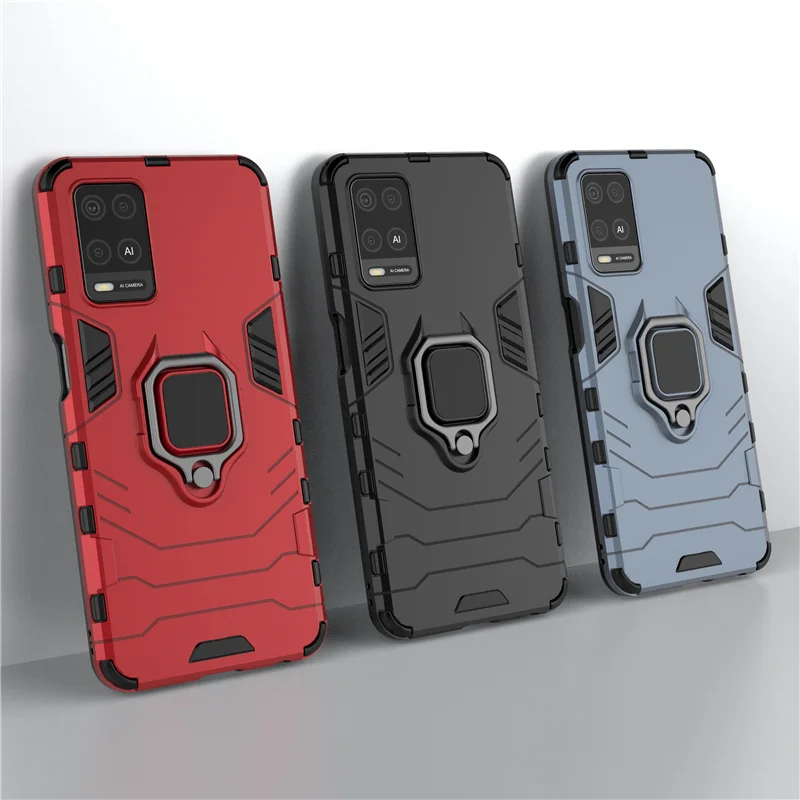 Custodia Per Oppo A54 Cover Per Oppo A54 Coque Armor Pc Phone Back Supporto Antiurto Custodia Per Armatura Magnetica Per Oppo A54 Fundas