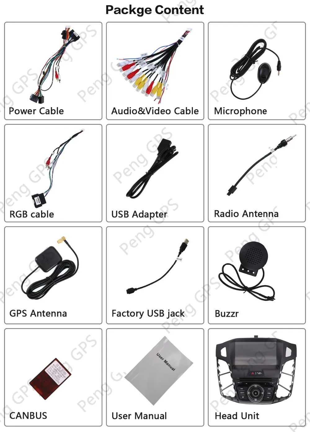 Excellent Android 9.0 PX5 4+64GB car DVD player Built-in DSP Car multimedia Radio For FORD FOCUS 2012-2016 GPS Navigation Audio Video 12