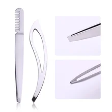 Серебряный инструмент для макияжа глаз пинцет для бровей зажим для ресниц с гребнем инструмент для ухода за глазами