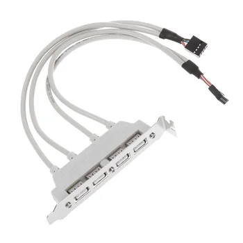 

USB 2.0 4 Port Rear Panel PCI Bracket to Dual 9-Pin Motherboard Header Cable VDX99