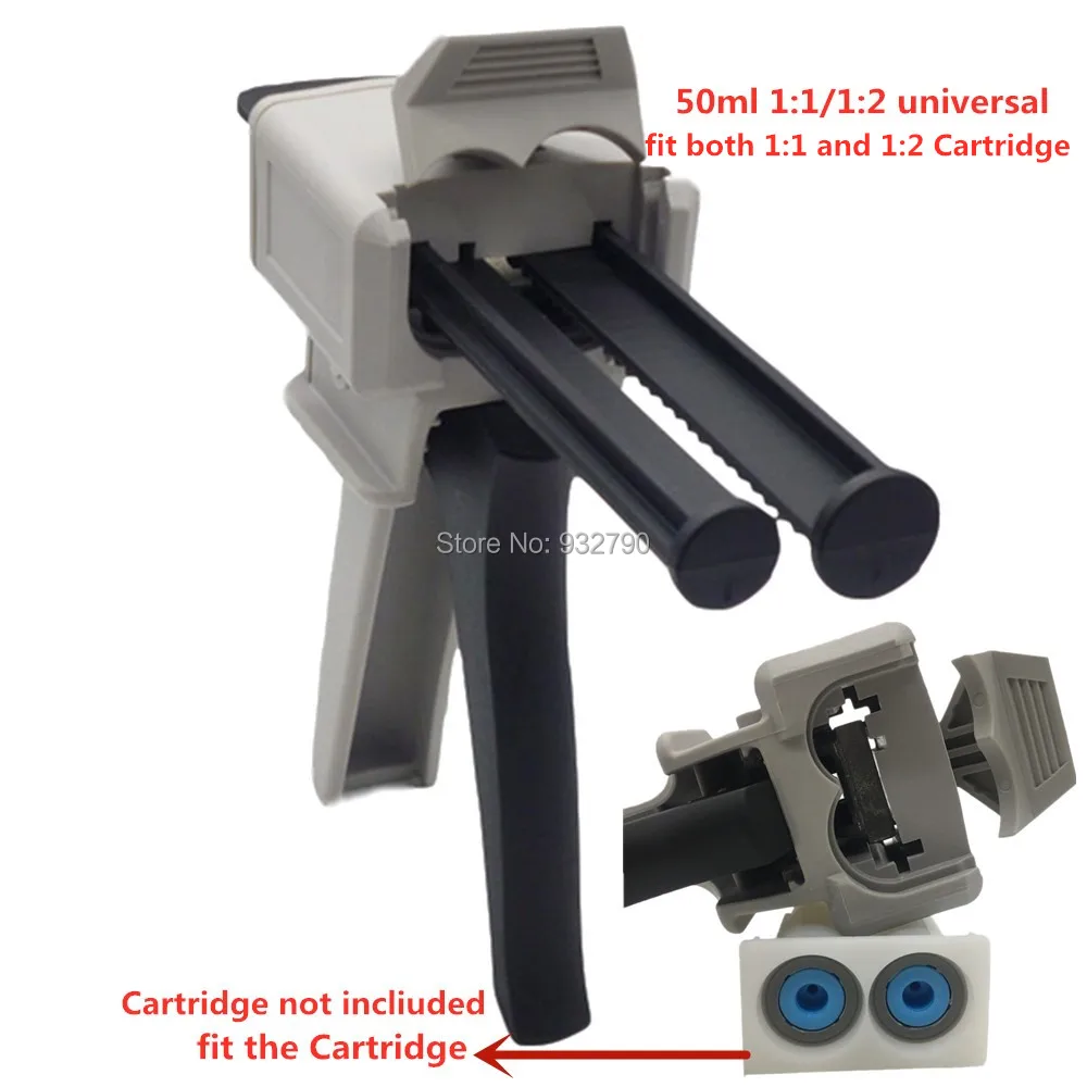 1:1/1:2/10:1/1:10 50ml/75ml Dual Cartridge Epoxy Gun Manual Dual Component Adhesive Applicator Gun Epoxy Acrylic Glue Dispenser