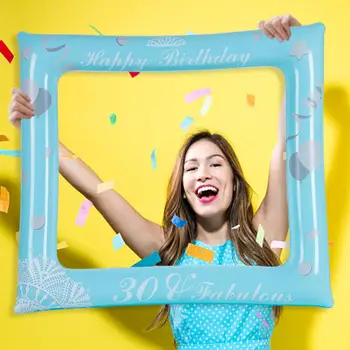 

30 Queen Birthday Inflatable Photo Frame Photo Booth Props Happy Birthday Party Decorations Adult Picture Frame Party Supplies