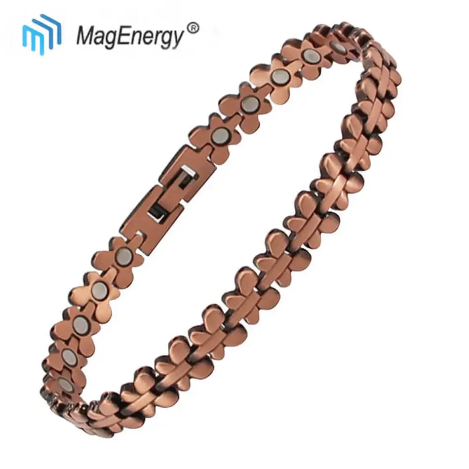 Магнитные браслеты MagEenergy для артрита, Чистый медный магнетитовый браслет, преимущества медного заживления кольцеобразные браслеты с брелоками для женщин
