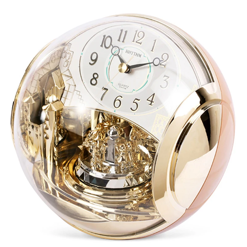 Rhythm 8 Inch Silent Movement Accurate Table Clock Transparent