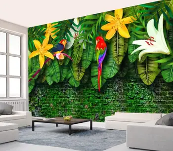 

CJSIR Custom 3d Wallpaper HD Hand-painted European Style Tropical Rainforest Southeast Asia Mural Wallpaper 3d Papel Tapiz