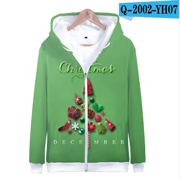 color at picture Рождественские толстовки с объемным рисунком толстовки с капюшоном для детей и взрослых осенне-зимняя теплая Модная забавная 3D куртка с длинными рукавами для мужчин и женщин - Цвет: color at picture