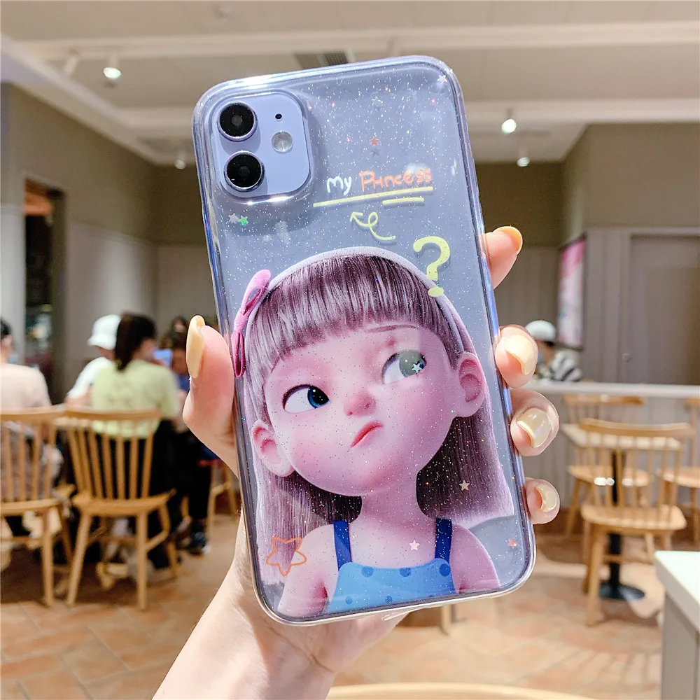Для Xiaomi Redmi K30 K20 про девочку блеск мобильный телефон чехол Note 7 8 Pro Poco F2 стильная