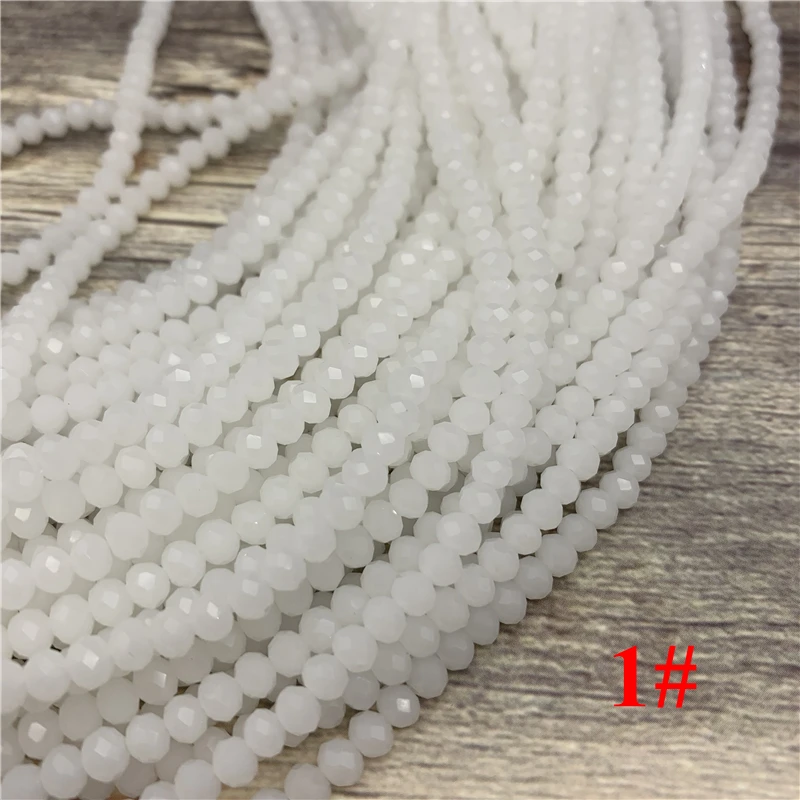 white 3x4 мм 140 шт хрустальные круглые бусины стеклянные бусины граненые хрустальные бусины для изготовления ювелирных изделий Diy бисер оптом - Цвет: white