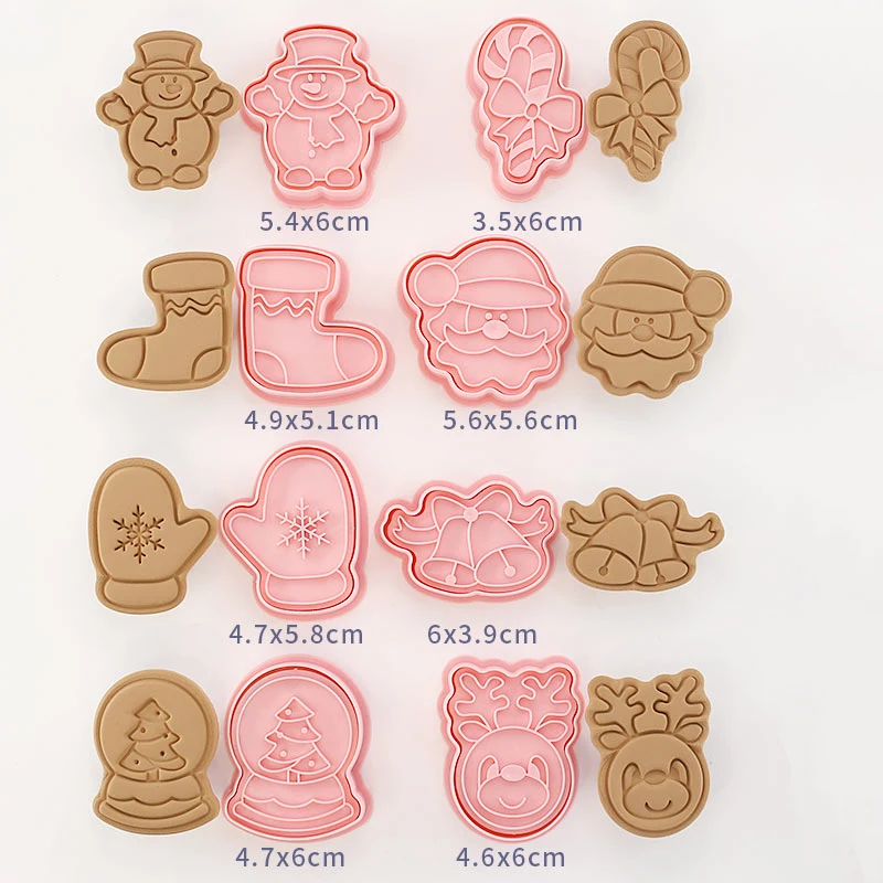 10 Pezzi Formine Biscotti Natale, 3D Pressable Formine per Biscotti, Taglia Biscotto Natale Set, Stampi Biscotto Natalizi Plastica,Stampo Natalizi per Decorare Dolci Torta