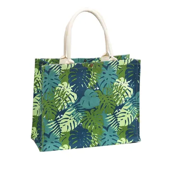 

Nordic style Tote Bag High Quality Fashion New Durable Women Student Cotton Linen One Shoulder Handbag Printed Shopping Bags 1Pc