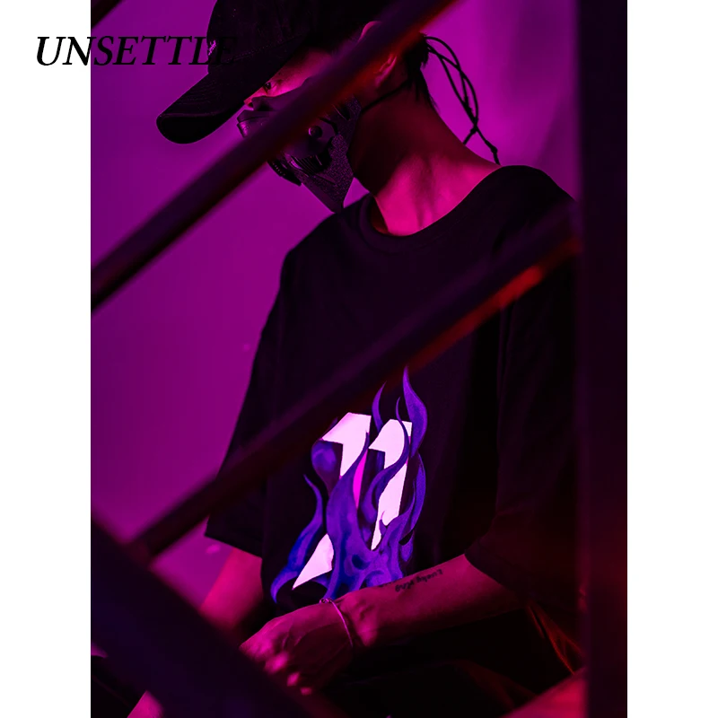UNSETTLE 2020SS Harajuku Японские футболки летние мужские/женские хип-хоп модные уличные