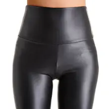 Women Black Stretch Faux Leather High Waist Pants Sheath Leggings Sexy Push Up Leggings Skinny Trousers Women