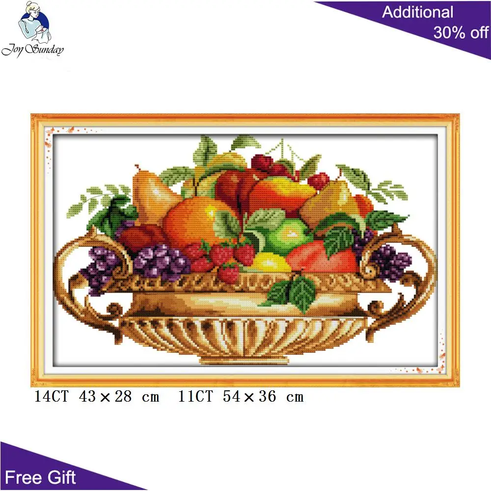 Корзина для фруктов Joy Sunday вышивка крестиком J126(5) J130(6) J144(2) J188 корзина с штампом и