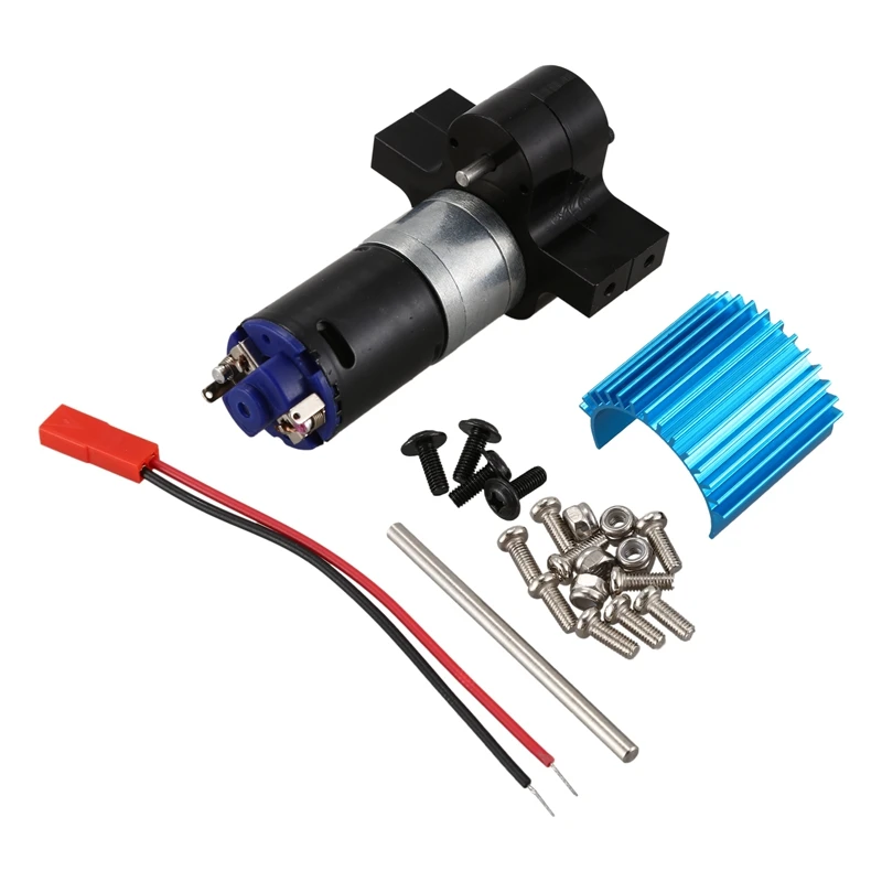 370 Power Metal Motor Reverse Gearbox with Heat Sink RC Car Spare Parts for WPL B1 B14 B24 C14 C24 B16 B26 B36 JJRC Q60 Black | Игрушки и