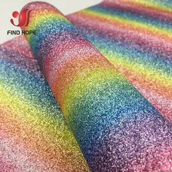 Floral Sparkle Glitter Faux Leather Fabric for Crafting and DIY Projects (Rainbow Glitter)