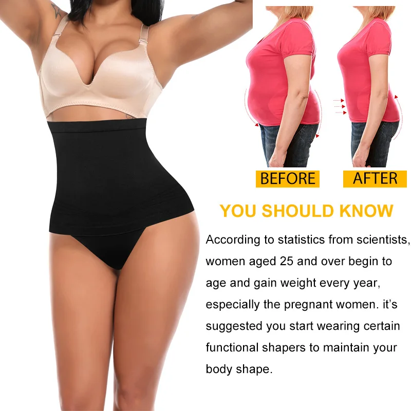 Women Waist Trainer Girdle Tummy Control Panties Slimming Underwear Sexy Thong Panty Shapewear Seamlesss Body Shaper Panties