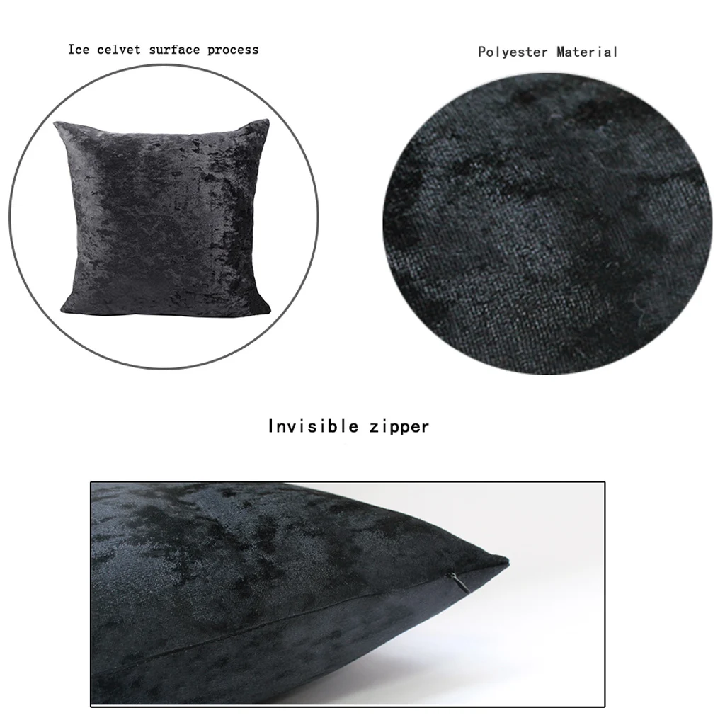 60x60cm Square Short Plush Velvet Throw Cushion Cover Short Plush Velvet Throw Pillow Case Cushion Cover Case For Sofa Bed