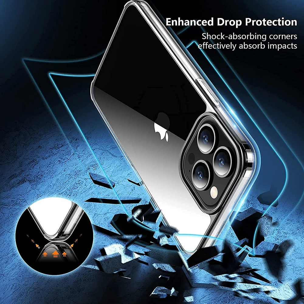 Shockproof Clear Phone Case For iPhone 13 / Por / Max Soft TPU Phone Back Cover for iPhone 13 Mini