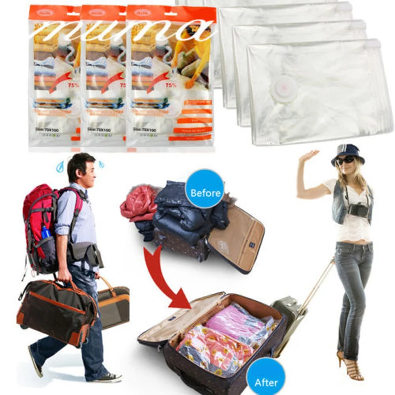 

Air Vacuum Compressed Organizer Bags Space Saver Saving Storage Hand Seal Bag Clothing Quilt Air Pump Seal Bag for Organizing