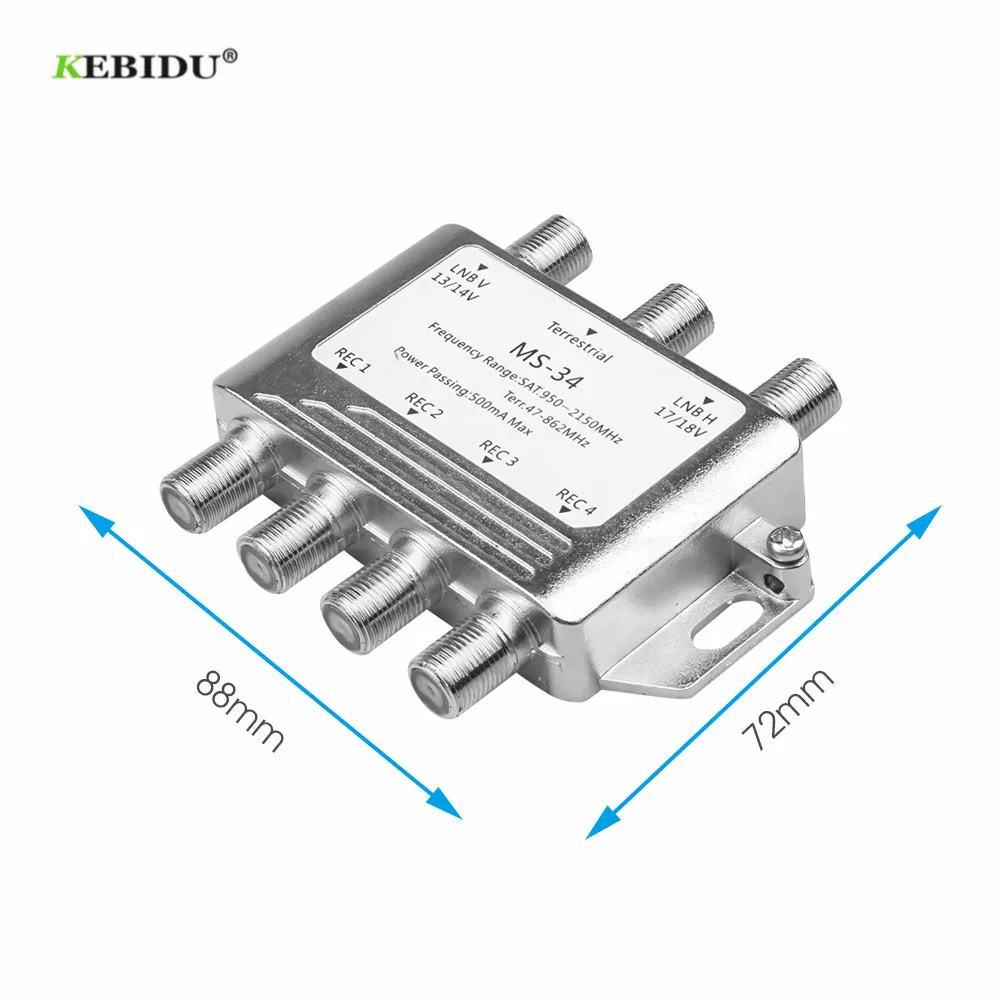 KEBIDU FTA TV LNB переключатель MS34EZ 3x4 спутниковый мультипереключатель разветвитель