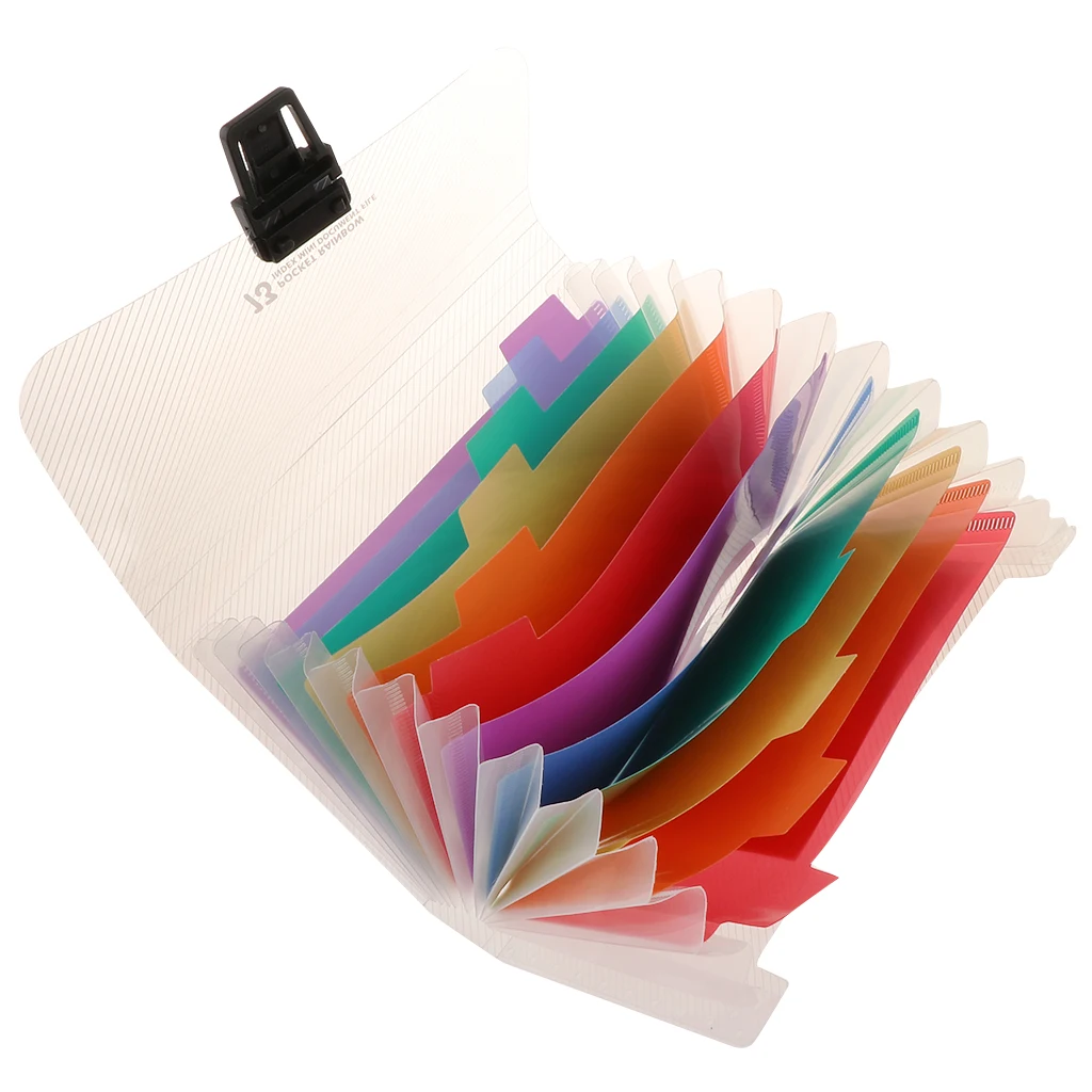 Mini A6 13 Pockets Expanding File Folder Bag For Receipts, Checks, Cards, Blank Tab Stickers
