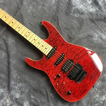 

In stock left hand electric guitar high quality bright metal red color free shipping