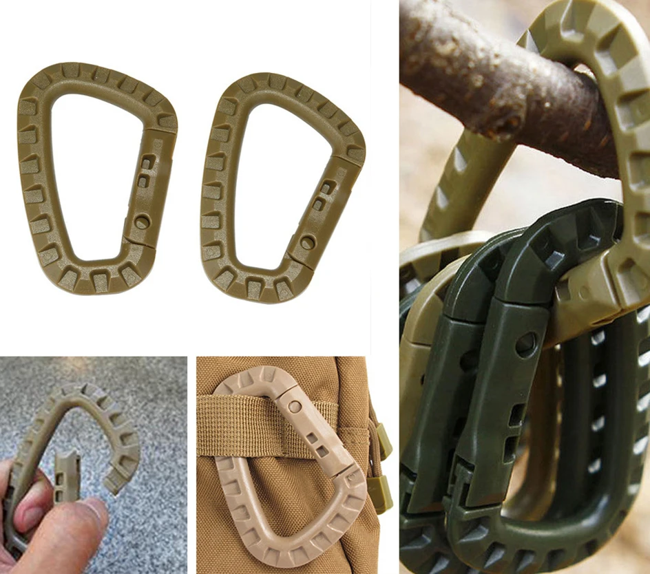 Climbing Carabiner D-Shape Mountaineering Bag Keychain Outdoor Tactical Gear Hiking Camping Accessories