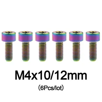 

Xingxi 6Pcs M4 Titanium Ti Bolt M4x10 12mm Inner Hexagon Stigma DIN912 Screw for Bike Bicycle