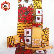 SISI африканская восковая Сумочка, африканская печать сумка с настоящая вощеная ткань Анкара 6 ярдов хлопок для шитья одежды