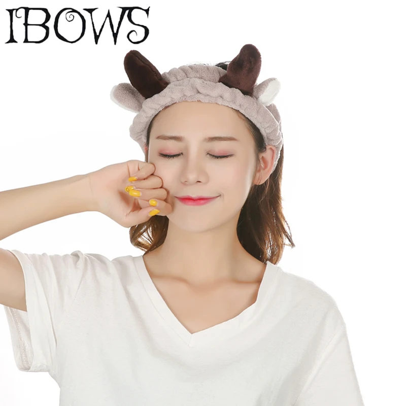 

Coral Fleece Makeup Elk Headband For Women Wash Face Lady Bath Mask Cosmetic Hairband Elastic Soft Turban Hair Accessories