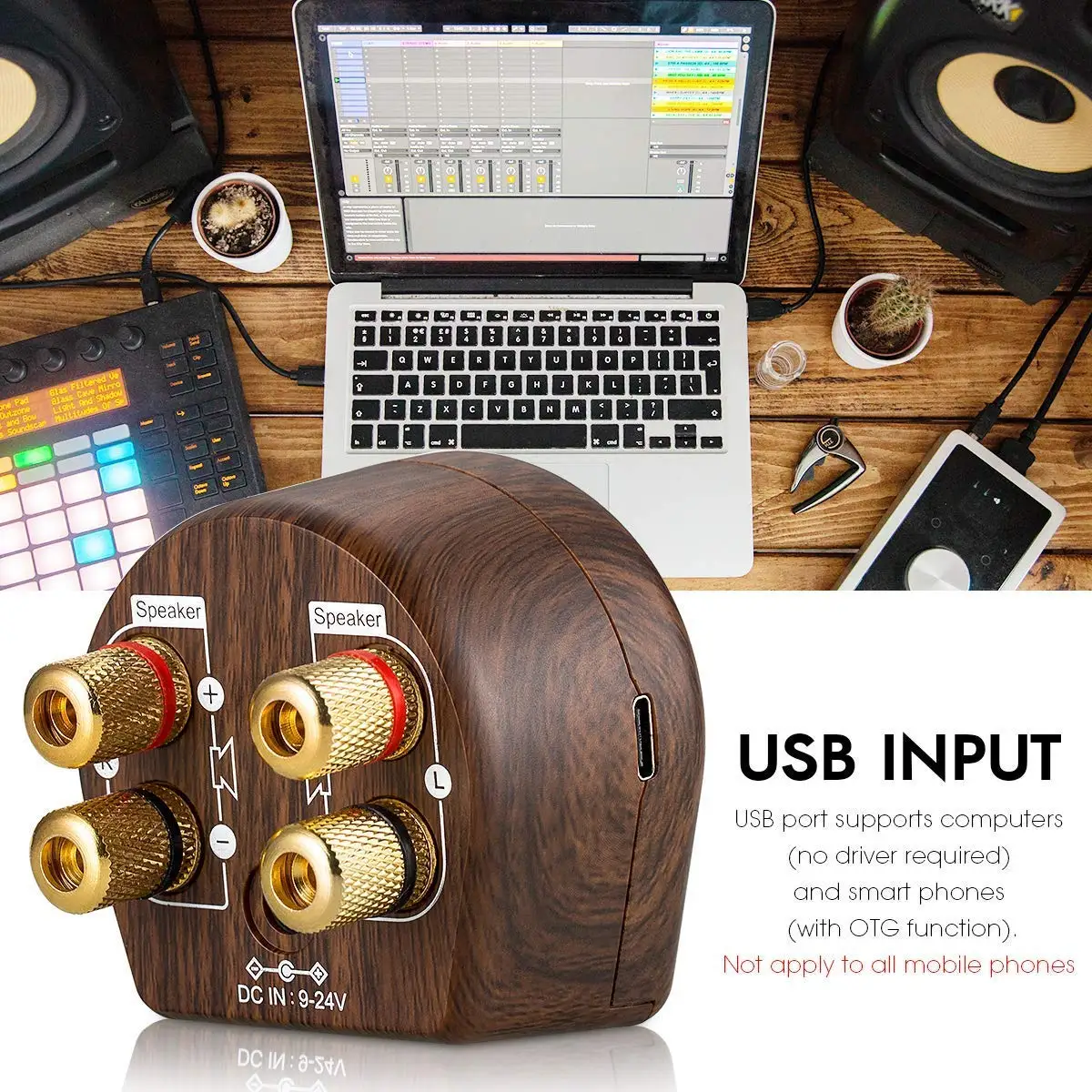 Portable Mini Bluetooth 5.0 Power Amplifier Class D Digital Stereo Speaker Amp w