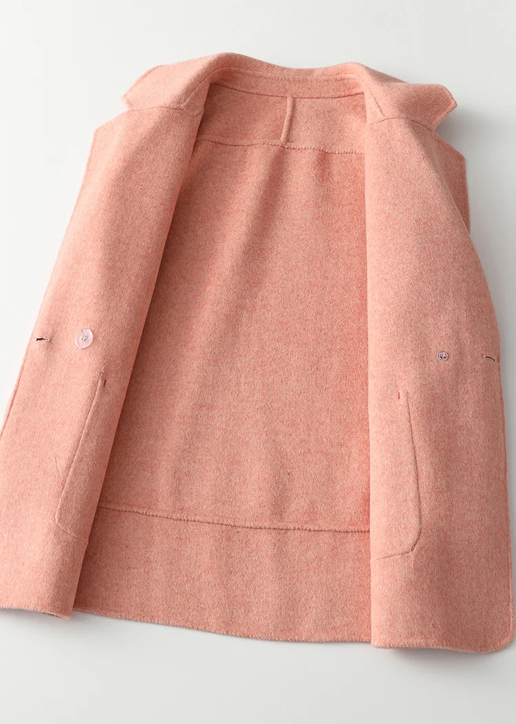 AYUNSUE шерстяное пальто Женская Весенняя осенняя куртка для женщин пальто елочка розовый элегантные женские пальто куртки 2019 M019 KJ2881