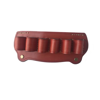 

Tactical Real Leather 12G Shotgun Shell Holder Pouch for Belt Use Hunting Accessories Fit 2" For Belt