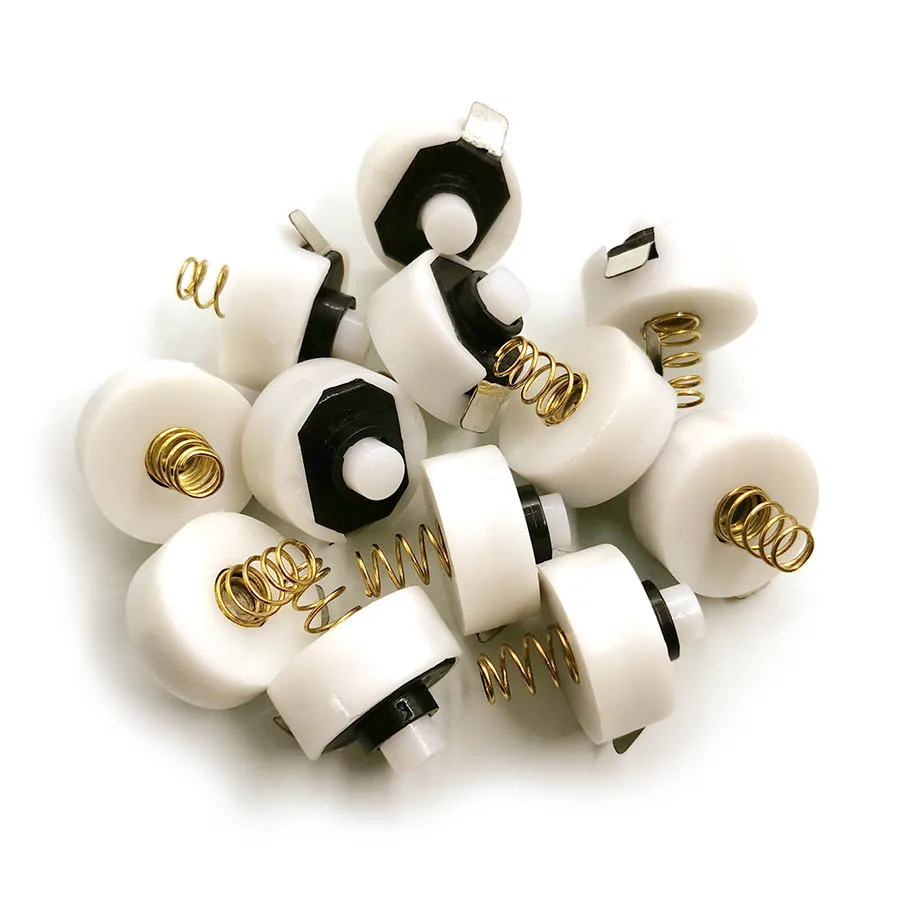 

White Cover 17mm Flashlight Tail Button Switch Strong Light Electric Torch DIY Repair Accessories 100pcs/lot