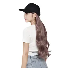 Женский цельный парик бейсбольная шляпа с длинными вьющимися большими волнами парики 40JF