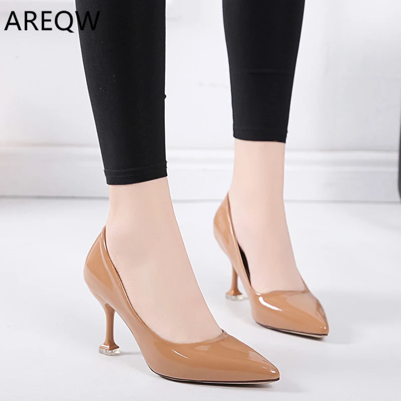 

Pumps High Heel Women 2020 New Autumn High Heel Fine with Large Size Temperament Classic Personality British Wind