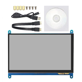 

Suitable for Raspberry Pi 4B/3B+ 7-Inch Display 800X480 HD LCD Press Sn + HDMI Cable + USB Adapter Cable