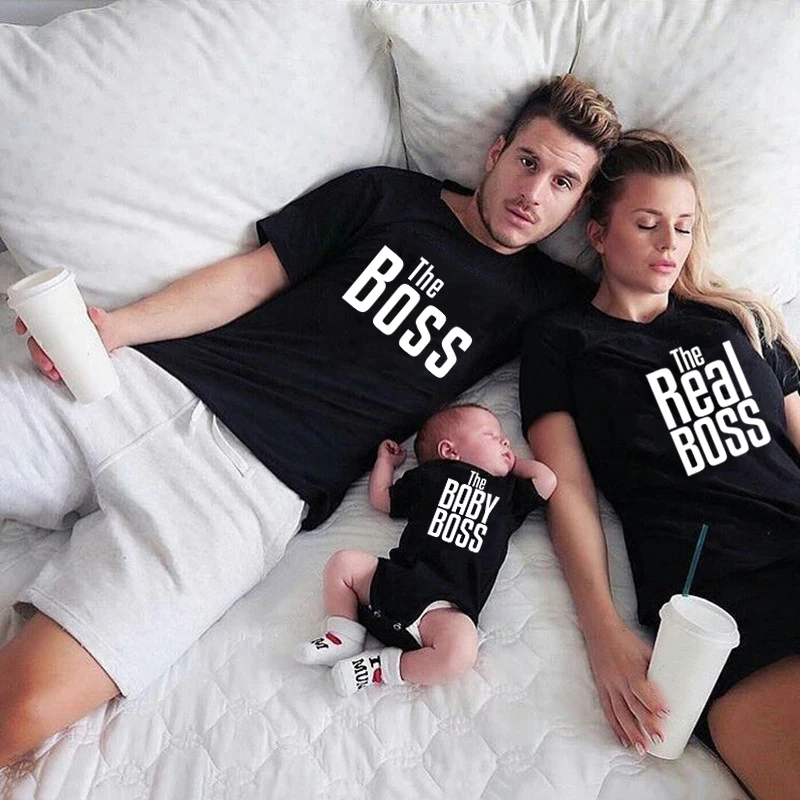 Funny Family Matching T-shirts Summer Cotton Matching Mom Dad and Kids Shirts Baby Bodysuits Family Picture Outfits Gift Clothes 2