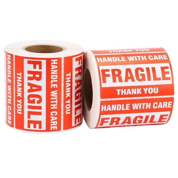

New-1 Roll/500Pcs Fragile Warning Sticker Handle With Care Keep Dry Express Label