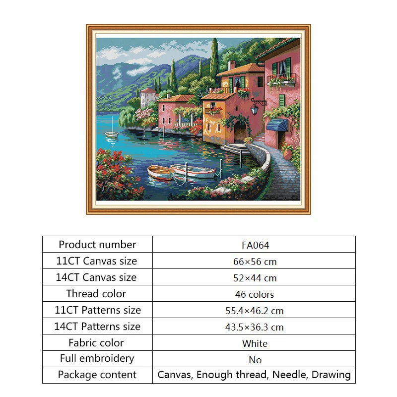 Cross-stitch Embroidery Landscape Painting House Counted 11CT 14CT Printed Canvas Aida Fabric DMC Cotton Thread DIY Needlework (2)