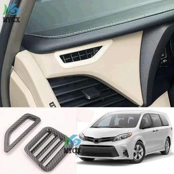 

Car Sticker Body Garnish Frame Lamp Trim Front Air Conditioning Outlet Vent Parts 2pcs For -Toyota Sienna 2018 2019 2020