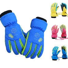 Зимние перчатки для детей от 3 до 14 лет ветрозащитные лыжные перчатки для мальчиков и девочек Нескользящие зимние теплые детские перчатки мотоциклетные рукавицы