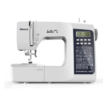

Household sewing machine Minerva experience 1000 100 kinds of stitching white sewing leather jeans embroidery alphabet mini sewing machine