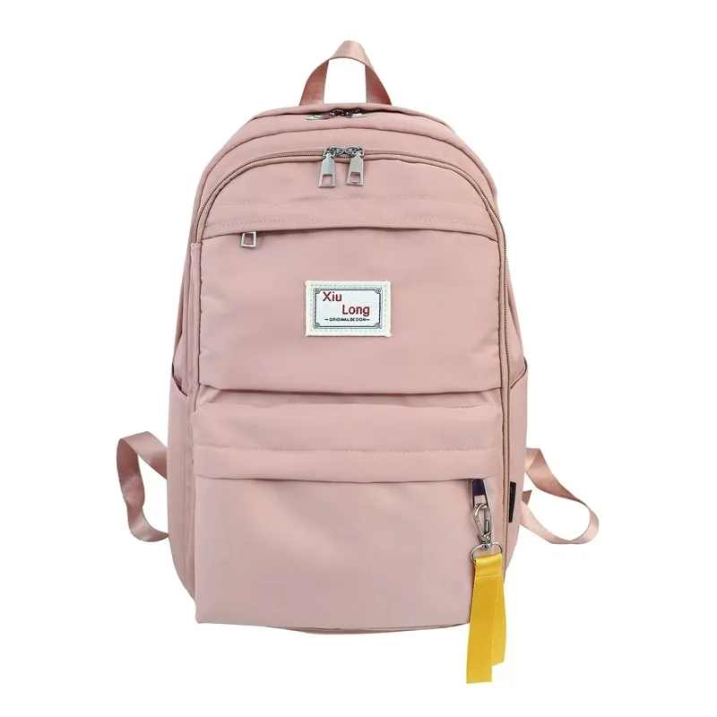 

Multifunctional Nylon Ladies Pure Color Tassel Casual Backpack Student Large Capacity Computer Bag 2020 New Wild Sac A Dos Bolsa