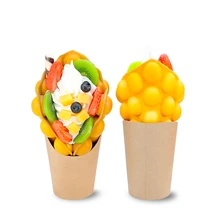 Hongkong Egg Bubble Ice Cream Waffle Mold Fake Dood Model Simulation Ice Cream Eggettes Puff Waffle Sample Window Display