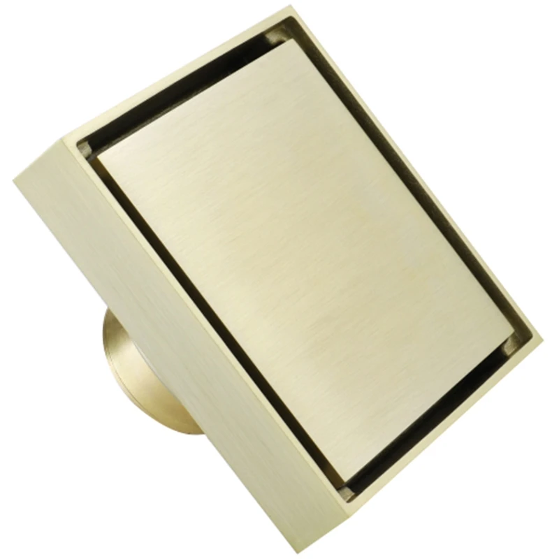 

Luxury Gold Solid Brass Floor Drain Square Anti-Odor Floor Drain Bathroom Tile Insert Invisible Shower Drain Shower Room Drainer