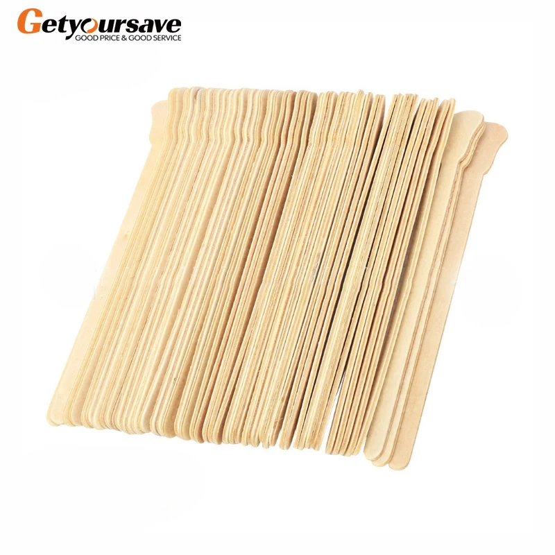 

50pcsHair Removing Wax Stick Wooden Strips Hard Beans Mixing Tool Cream Kit Tongue Depressor Facial Mask Spatula