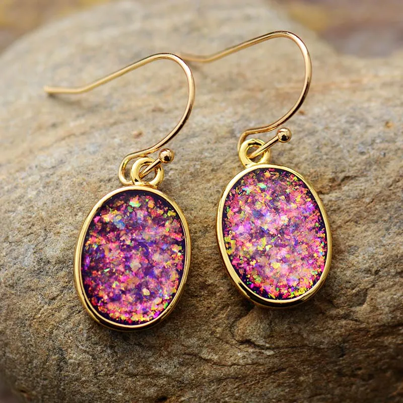 Latest Bling Women Earrings High End Charming Opal Dangle Earring Elegant Jewelry Bijoux